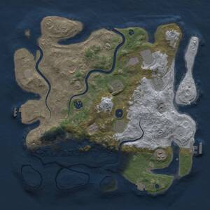 Thumbnail Rust Map: Procedural Map, Size: 3750, Seed: 1353310425, 15 Monuments
