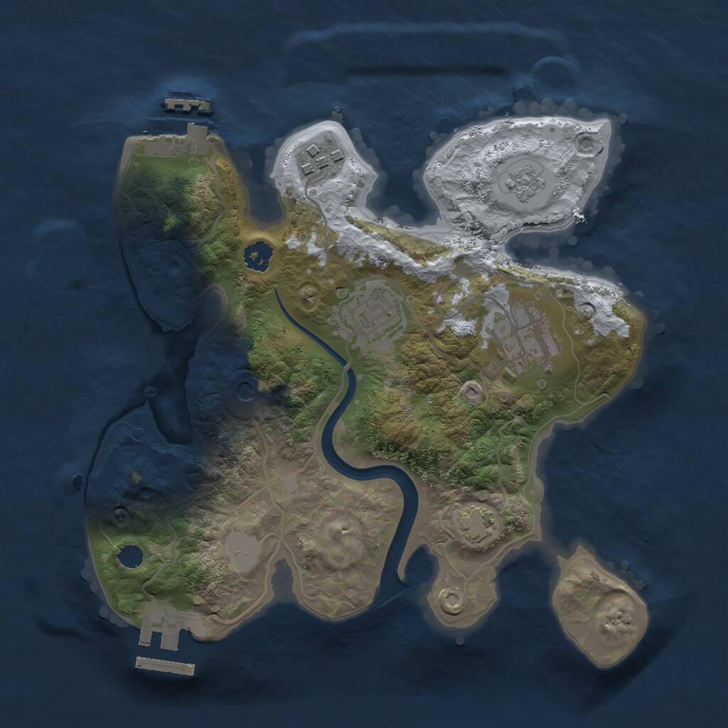 Rust Map: Procedural Map, Size: 2500, Seed: 135236, 9 Monuments