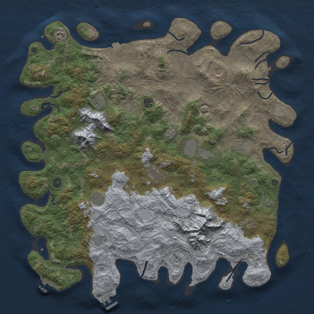 Rust Map: Procedural Map, Size: 5000, Seed: 3107, 19 Monuments