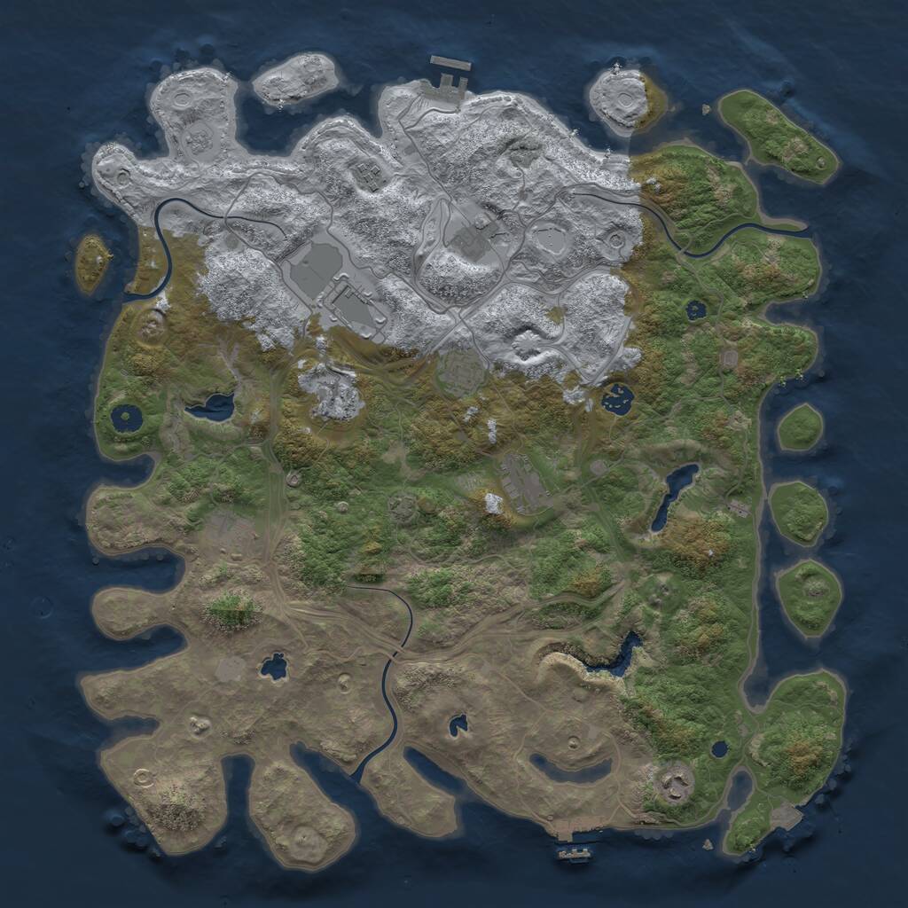 Rust Map: Procedural Map, Size: 4500, Seed: 700159541, 15 Monuments