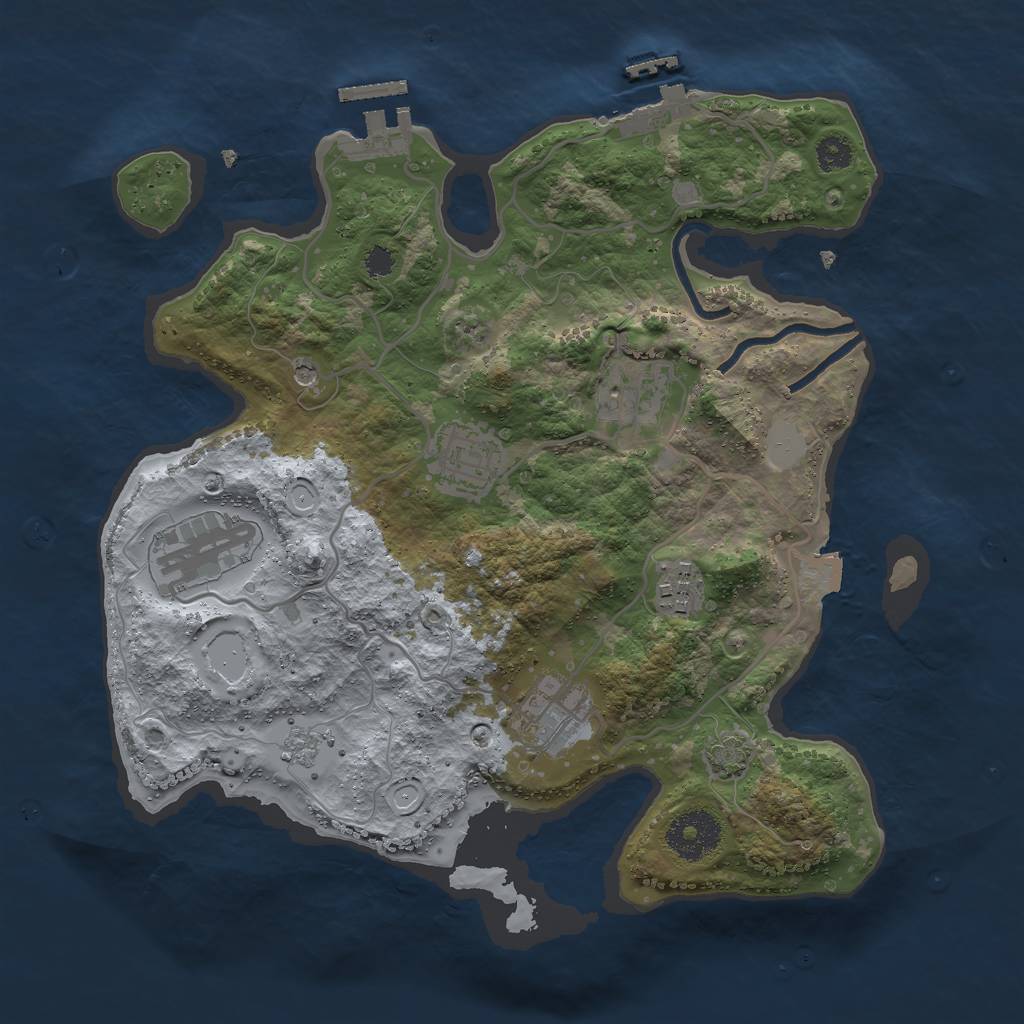 Rust Map: Procedural Map, Size: 3000, Seed: 13578, 13 Monuments