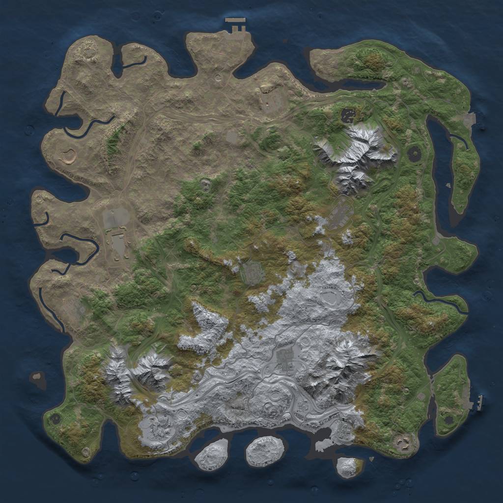 Rust Map: Procedural Map, Size: 5000, Seed: 71, 19 Monuments