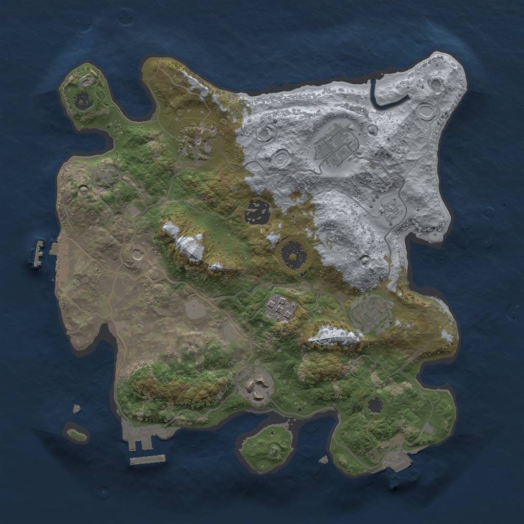 Rust Map: Procedural Map, Size: 3000, Seed: 298526556, 14 Monuments