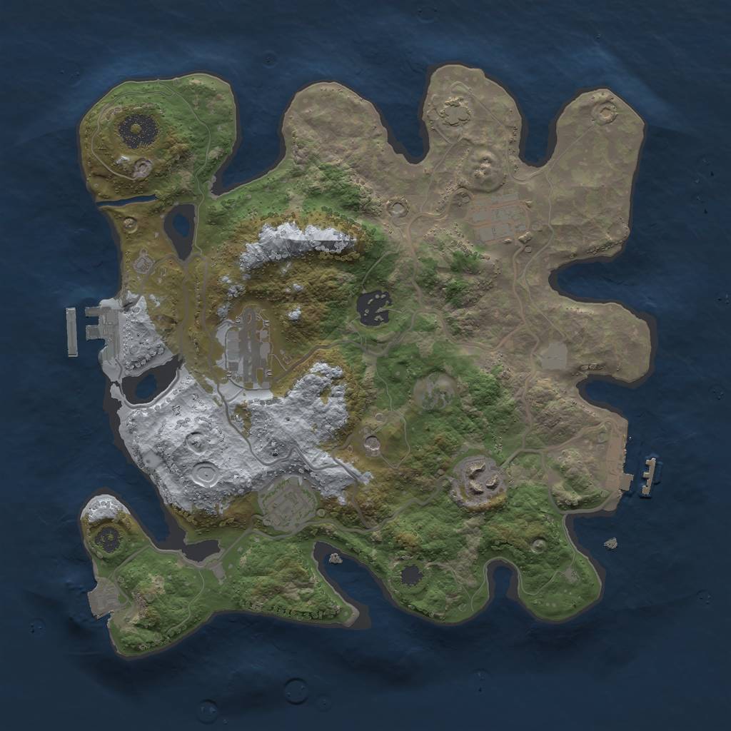 Rust Map: Procedural Map, Size: 3000, Seed: 1949899391, 12 Monuments