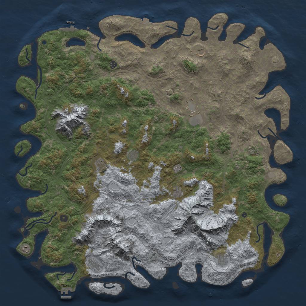 Rust Map: Procedural Map, Size: 6000, Seed: 9048, 19 Monuments