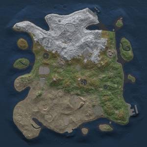 Thumbnail Rust Map: Procedural Map, Size: 3500, Seed: 1263873150, 17 Monuments