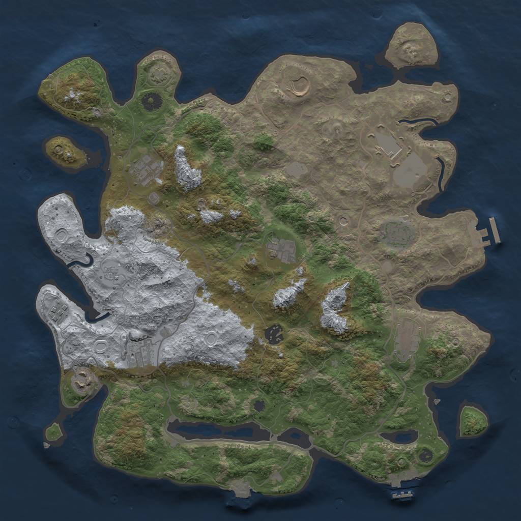 Rust Map: Procedural Map, Size: 4000, Seed: 339602638, 18 Monuments