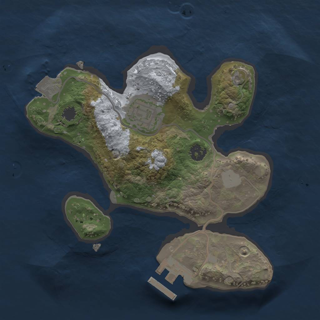 Rust Map: Procedural Map, Size: 2000, Seed: 25265771, 5 Monuments