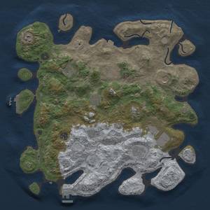 Thumbnail Rust Map: Procedural Map, Size: 4000, Seed: 51233524, 19 Monuments