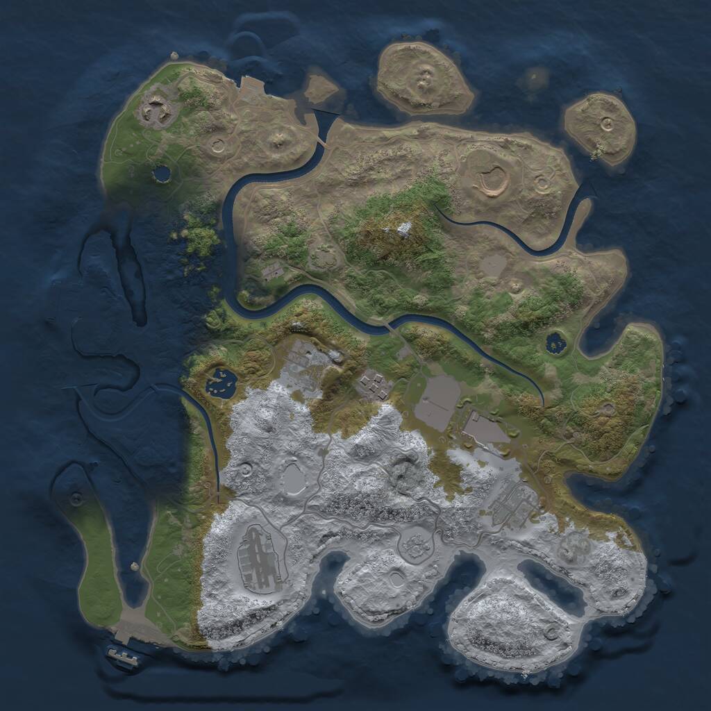 Rust Map: Procedural Map, Size: 3500, Seed: 10245, 14 Monuments