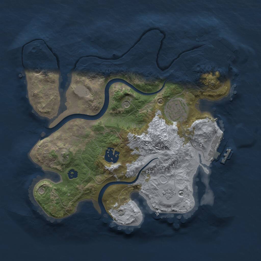 Rust Map: Procedural Map, Size: 2600, Seed: 740953690, 7 Monuments