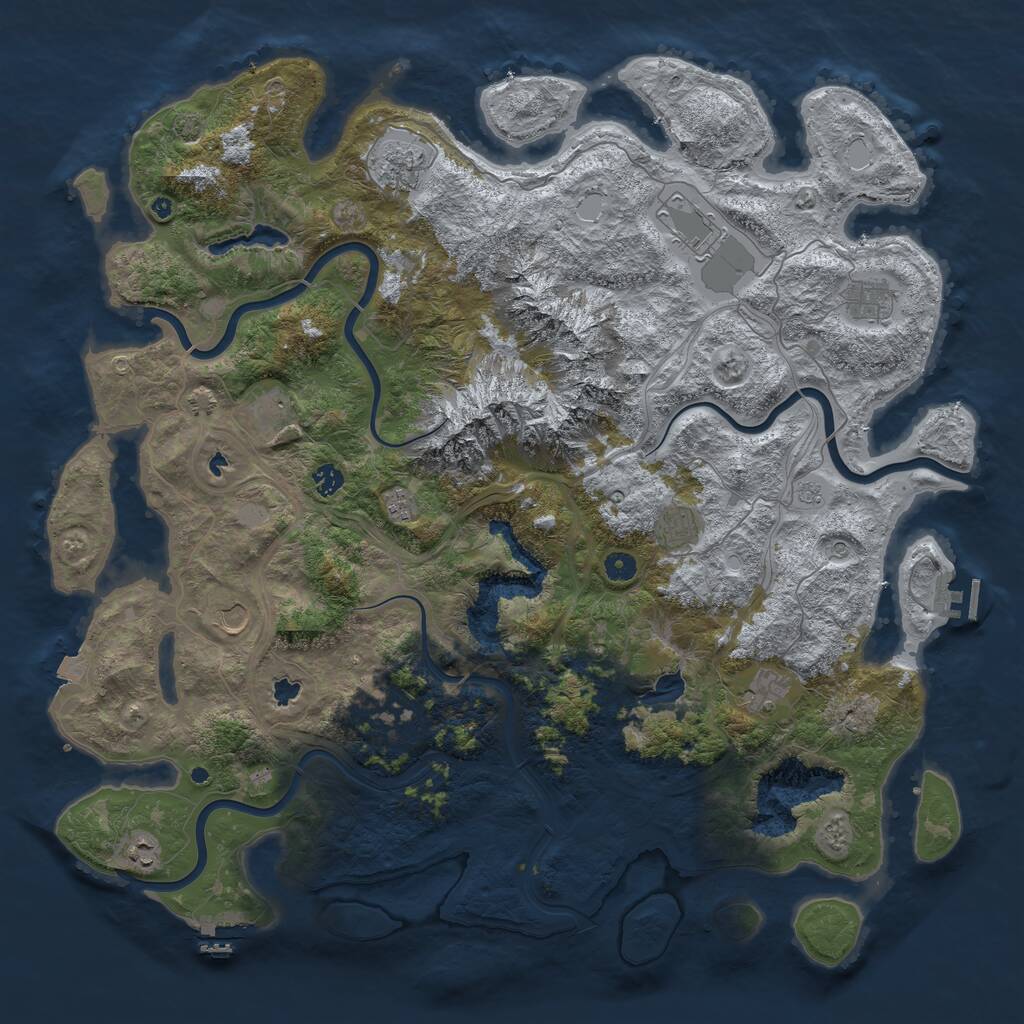 Rust Map: Procedural Map, Size: 5001, Seed: 1234567890, 17 Monuments