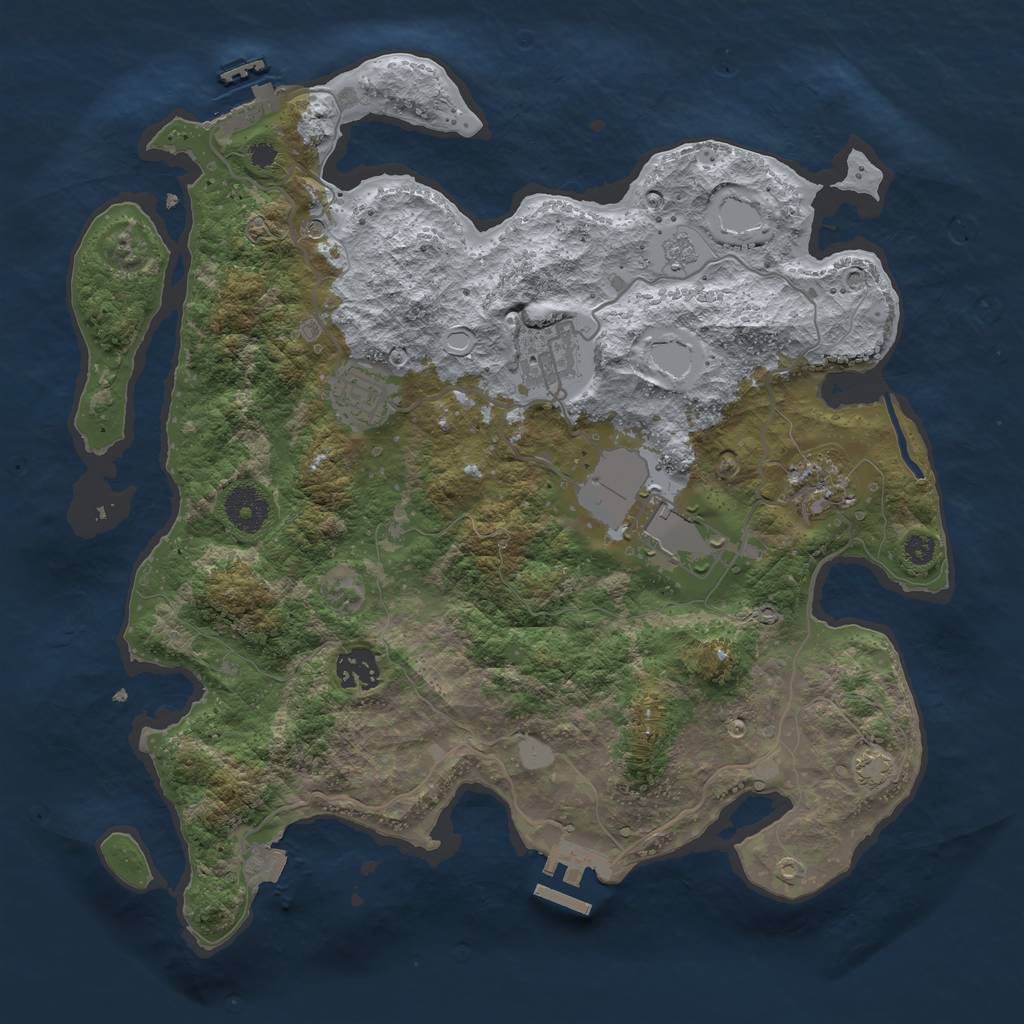 Rust Map: Procedural Map, Size: 3500, Seed: 1968525711, 13 Monuments