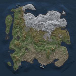 Thumbnail Rust Map: Procedural Map, Size: 3500, Seed: 1968525711, 13 Monuments