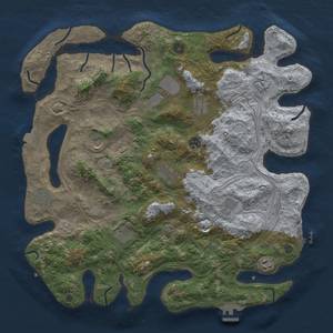 Thumbnail Rust Map: Procedural Map, Size: 4300, Seed: 48315, 19 Monuments