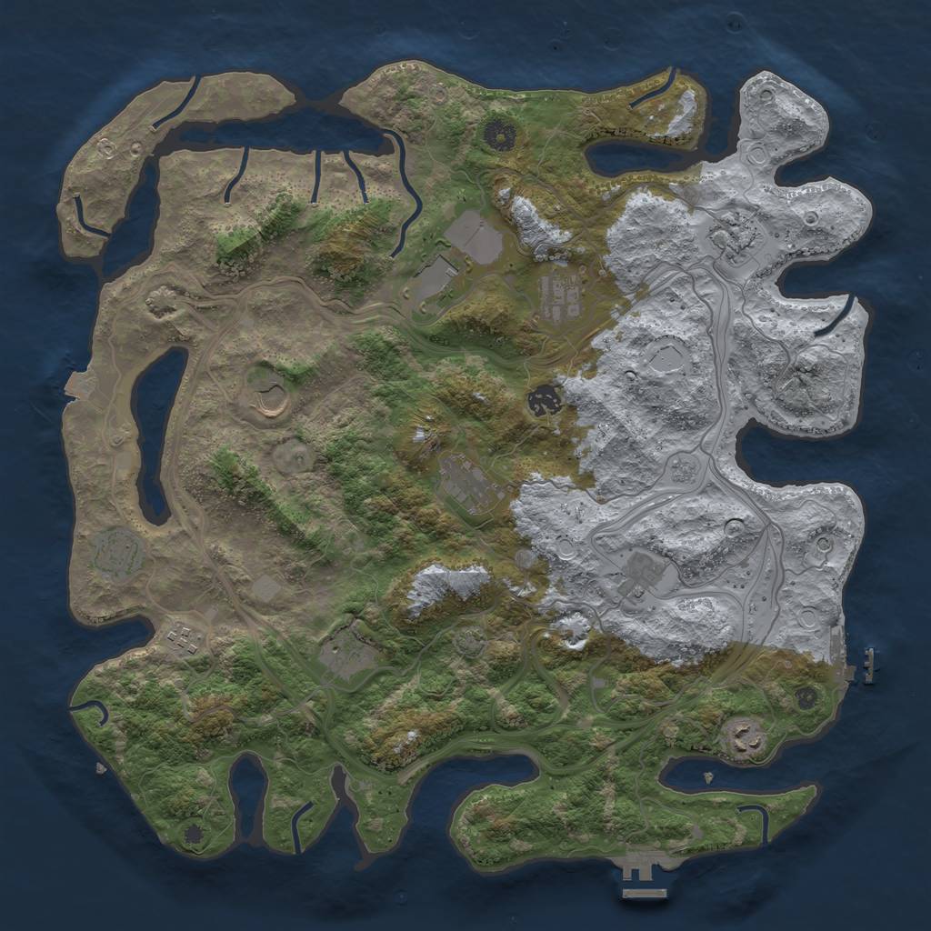 Rust Map: Procedural Map, Size: 4300, Seed: 48315, 19 Monuments