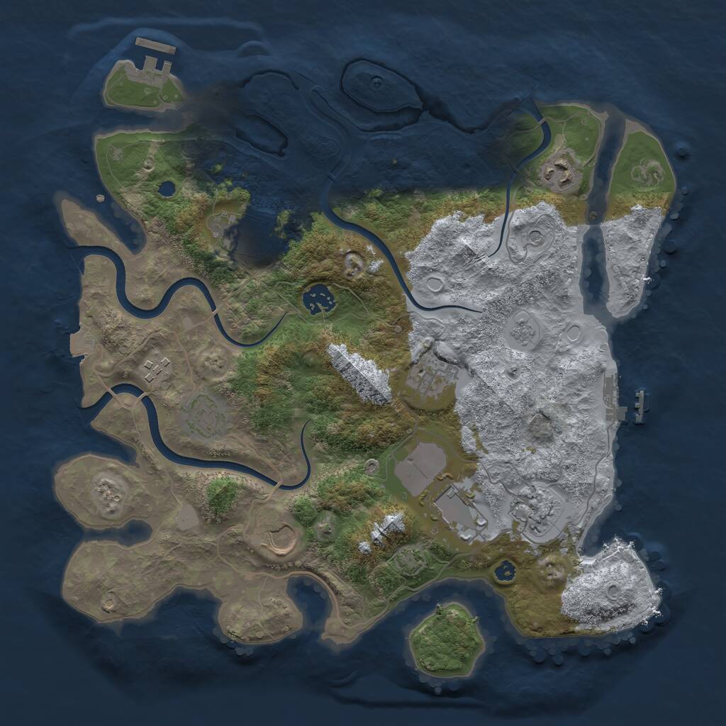 Rust Map: Procedural Map, Size: 3600, Seed: 73849455, 15 Monuments