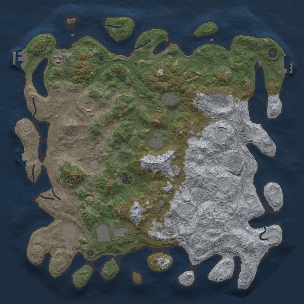 Rust Map: Procedural Map, Size: 4700, Seed: 22555, 19 Monuments