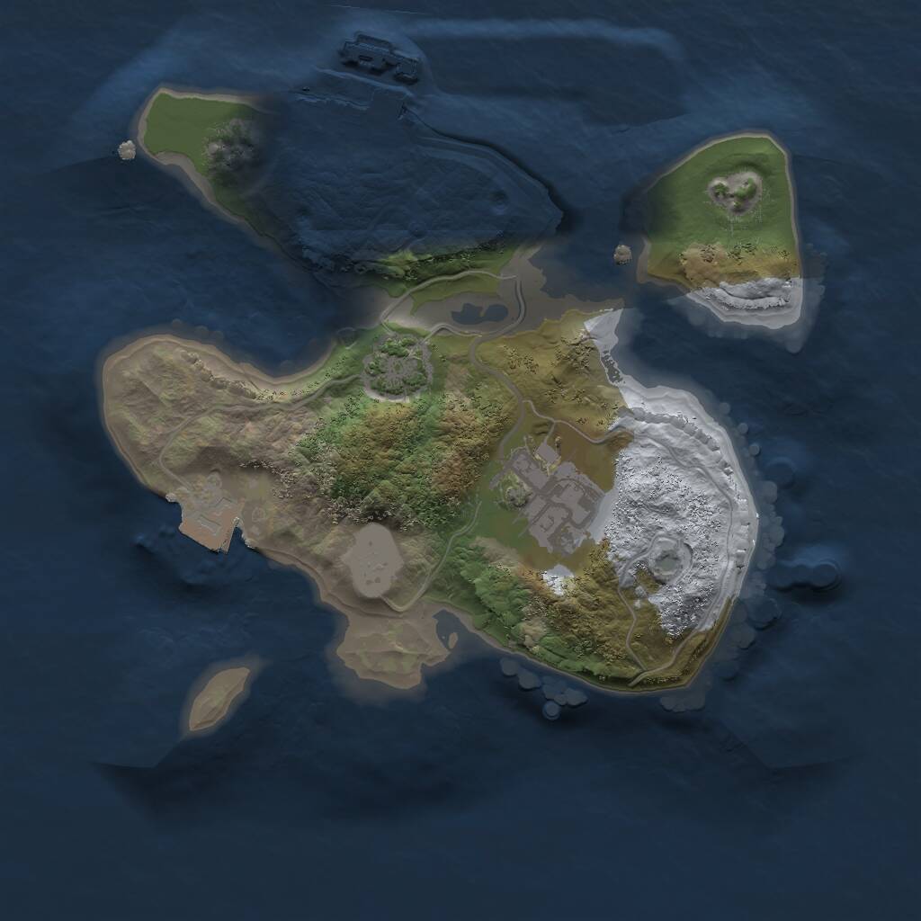 Rust Map: Procedural Map, Size: 2000, Seed: 4337, 4 Monuments