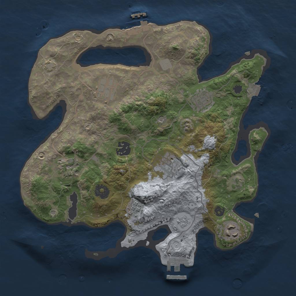 Rust Map: Procedural Map, Size: 3000, Seed: 24478, 15 Monuments