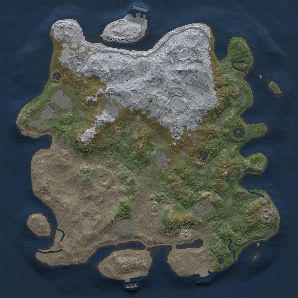 Rust Map: Procedural Map, Size: 4000, Seed: 52835255, 19 Monuments