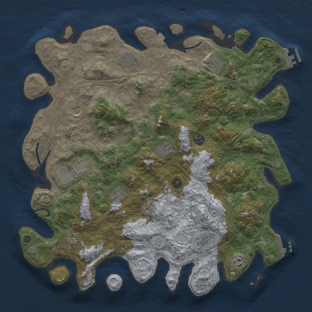 Rust Map: Procedural Map, Size: 4500, Seed: 948678385, 19 Monuments
