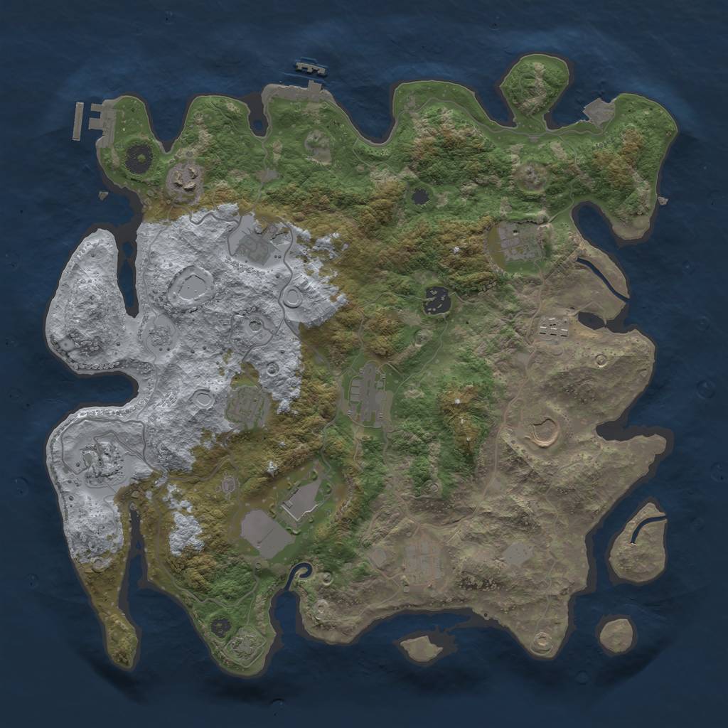 Rust Map: Procedural Map, Size: 3800, Seed: 951204589, 19 Monuments