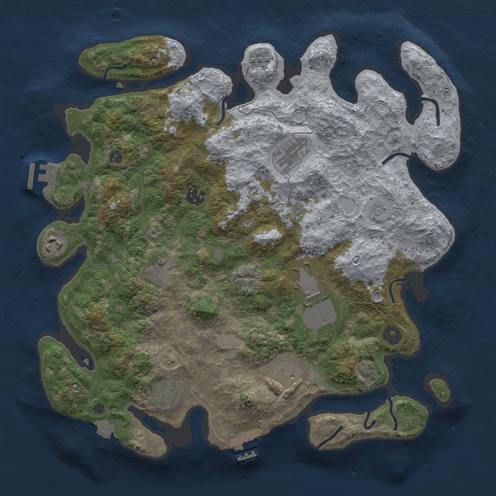 Rust Map: Procedural Map, Size: 3900, Seed: 15949, 16 Monuments