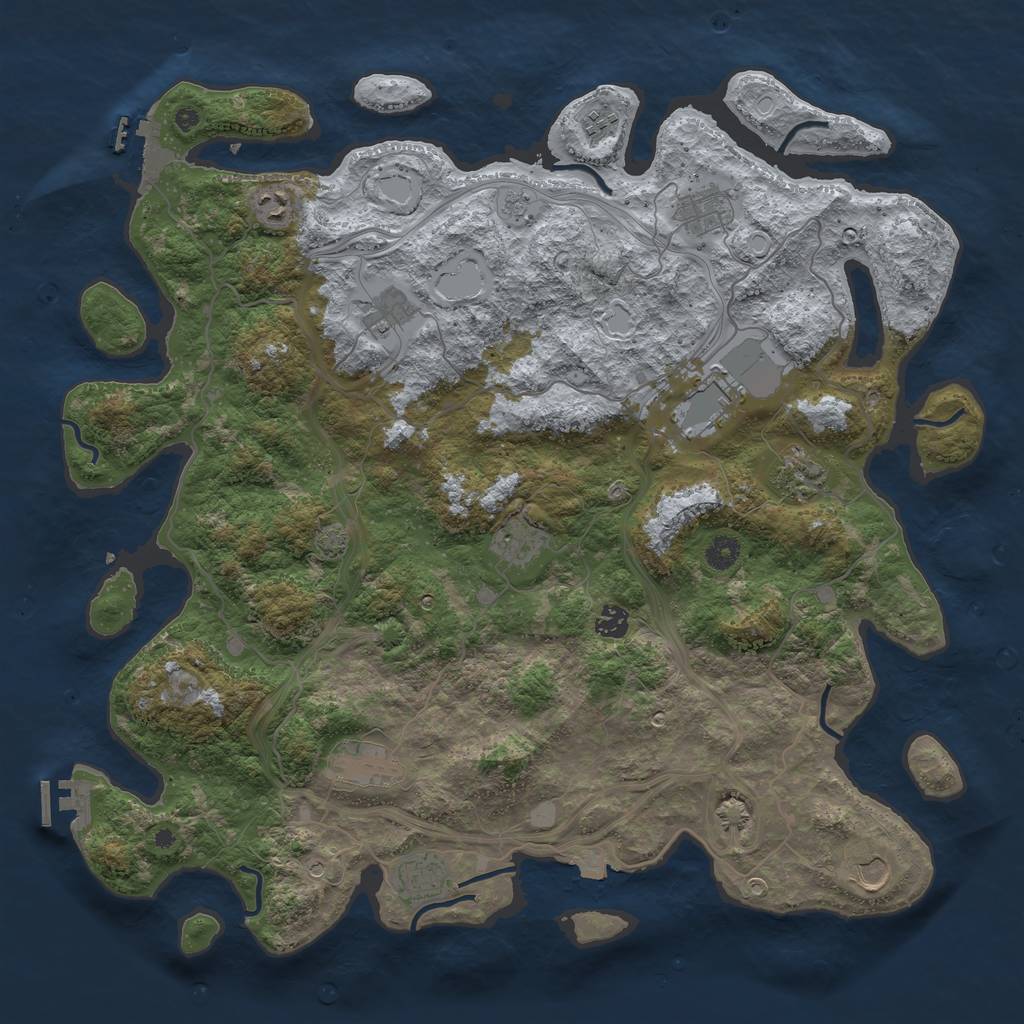 Rust Map: Procedural Map, Size: 4500, Seed: 186793595, 19 Monuments