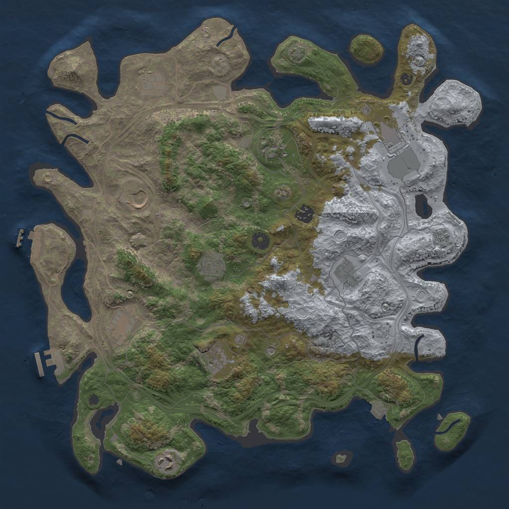 Rust Map: Procedural Map, Size: 4250, Seed: 802297707, 19 Monuments