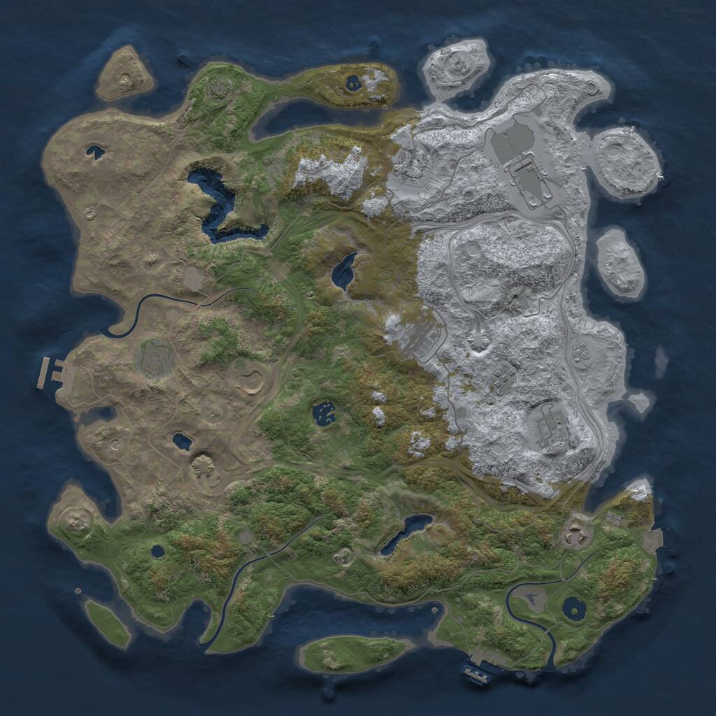 Rust Map: Procedural Map, Size: 4500, Seed: 7389764, 15 Monuments