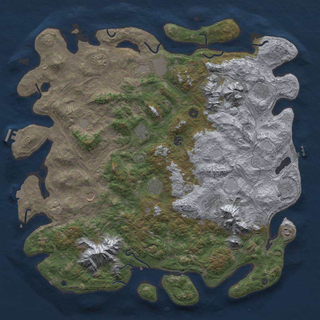 Rust Map: Procedural Map, Size: 5000, Seed: 981089500, 19 Monuments