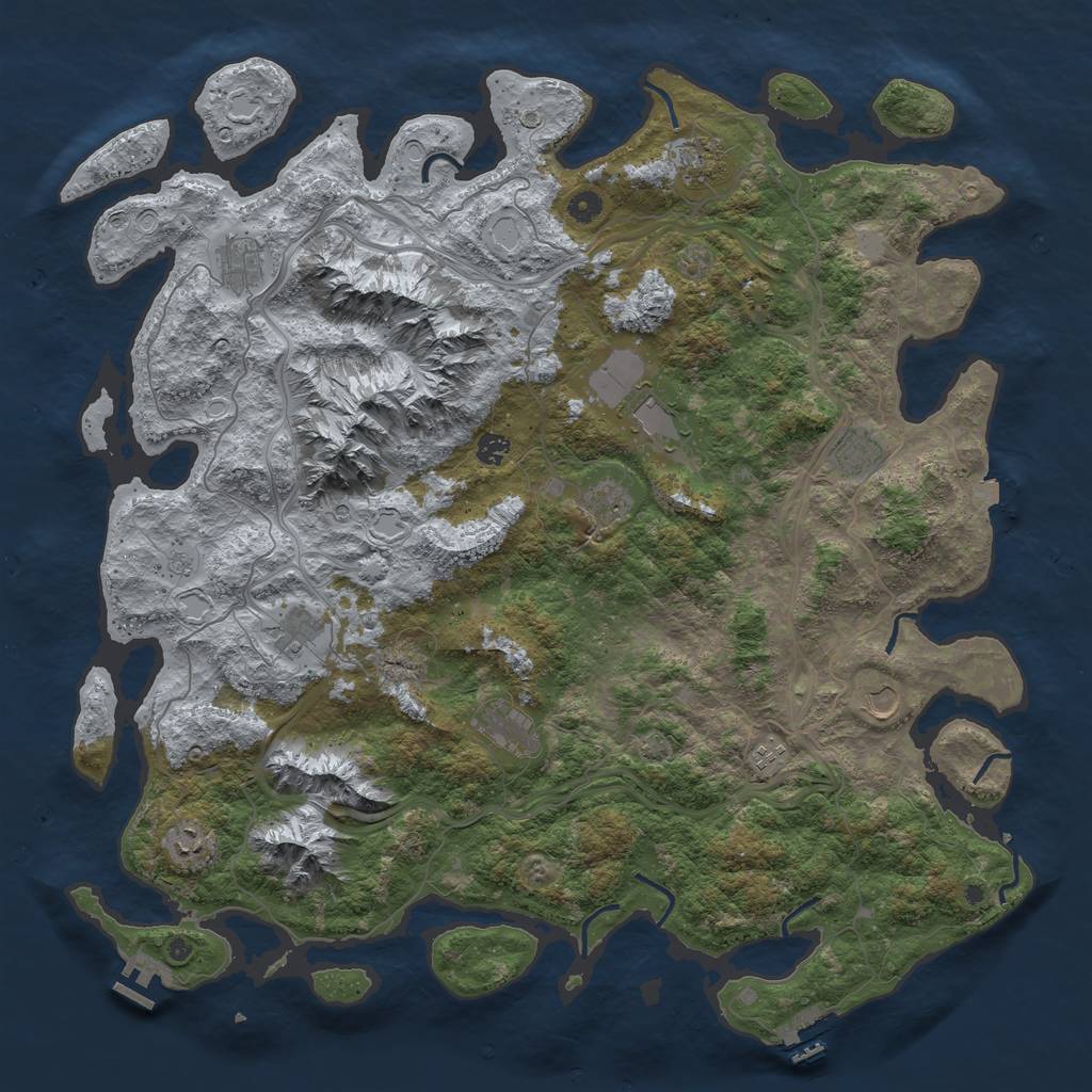 Rust Map: Procedural Map, Size: 5000, Seed: 13248, 19 Monuments