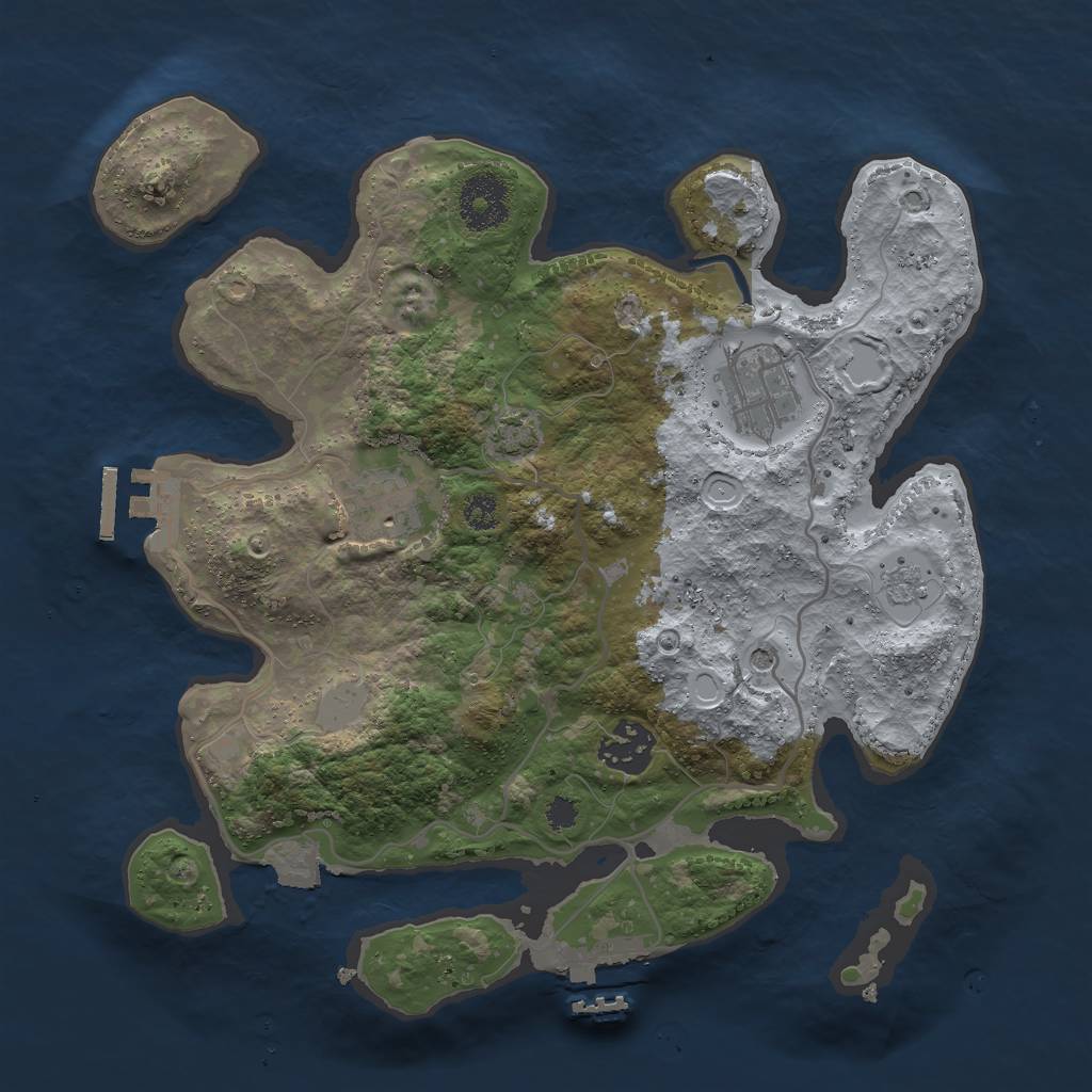 Rust Map: Procedural Map, Size: 3000, Seed: 1559732242, 11 Monuments