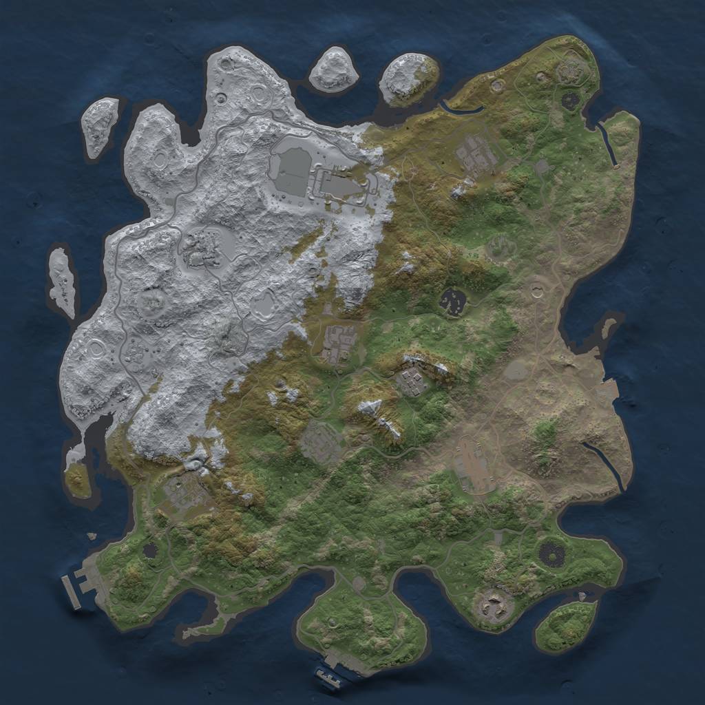 Rust Map: Procedural Map, Size: 4000, Seed: 1547692649, 18 Monuments