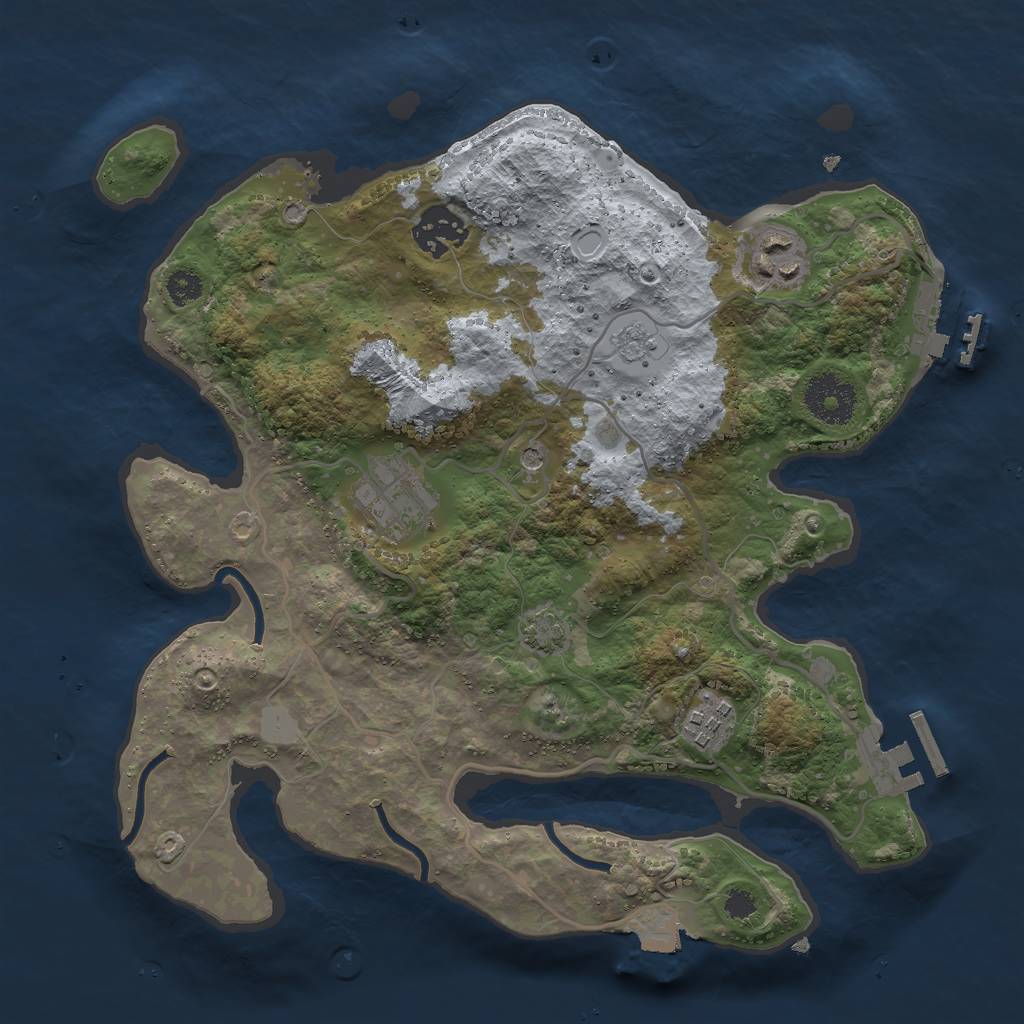 Rust Map: Procedural Map, Size: 3000, Seed: 958165317, 12 Monuments