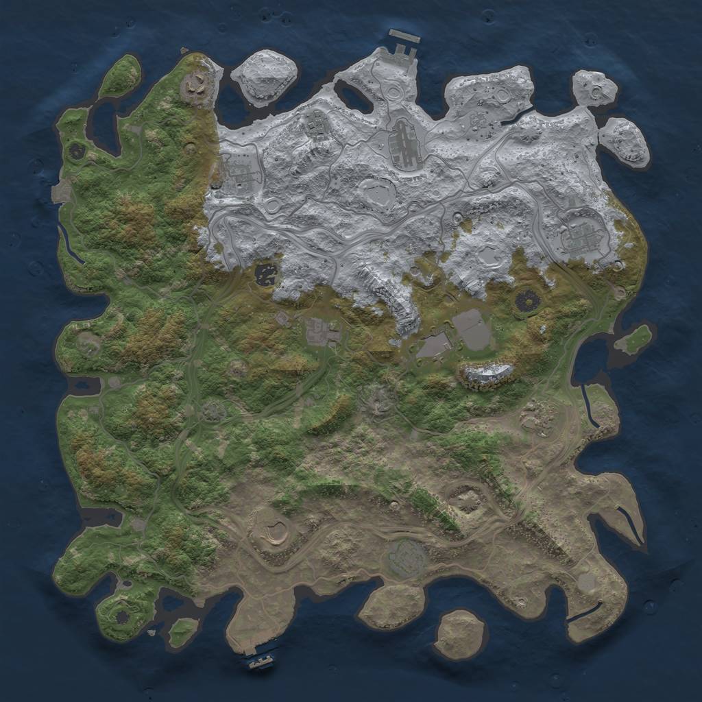 Rust Map: Procedural Map, Size: 4500, Seed: 788043879, 19 Monuments