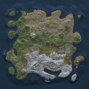 Thumbnail Rust Map: Procedural Map, Size: 3500, Seed: 158483519, 14 Monuments