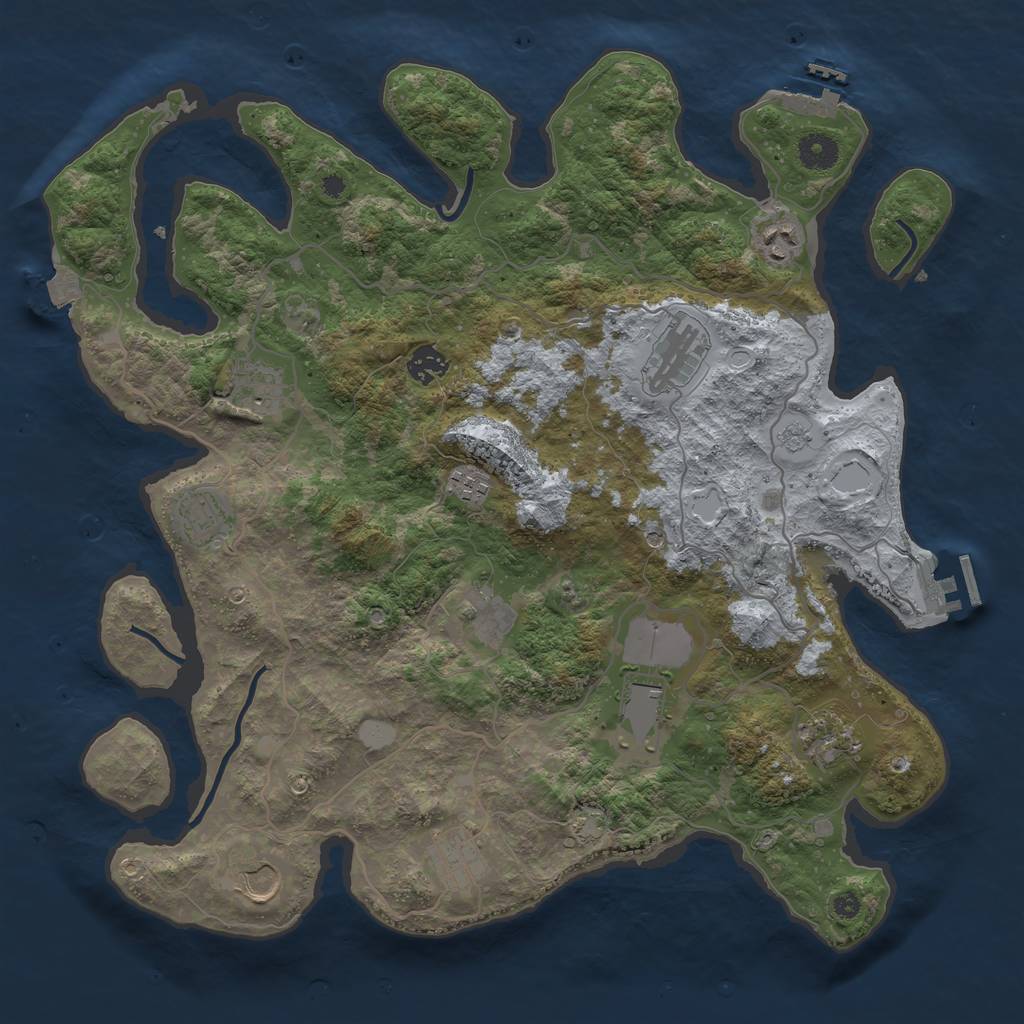 Rust Map: Procedural Map, Size: 4000, Seed: 971831355, 19 Monuments