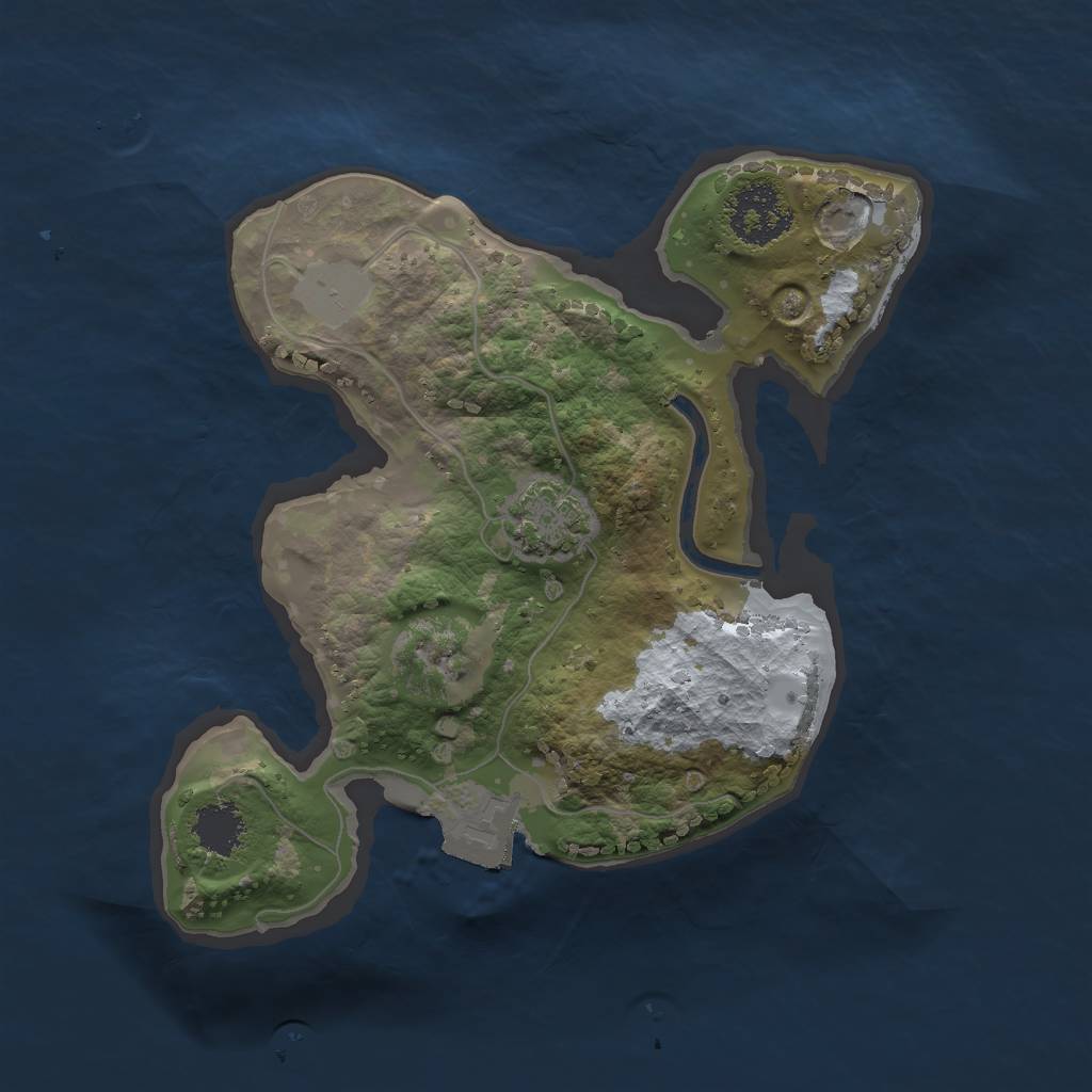 Rust Map: Procedural Map, Size: 1800, Seed: 25, 4 Monuments