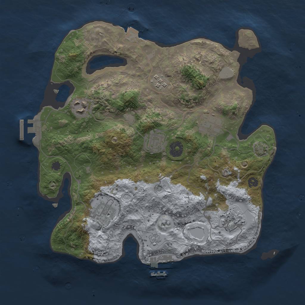 Rust Map: Procedural Map, Size: 3000, Seed: 12007, 14 Monuments