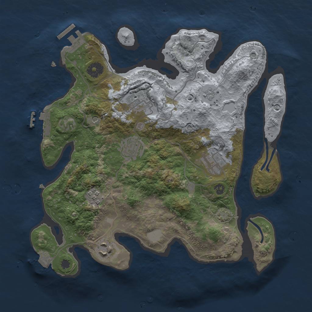 Rust Map: Procedural Map, Size: 3000, Seed: 514772273, 13 Monuments