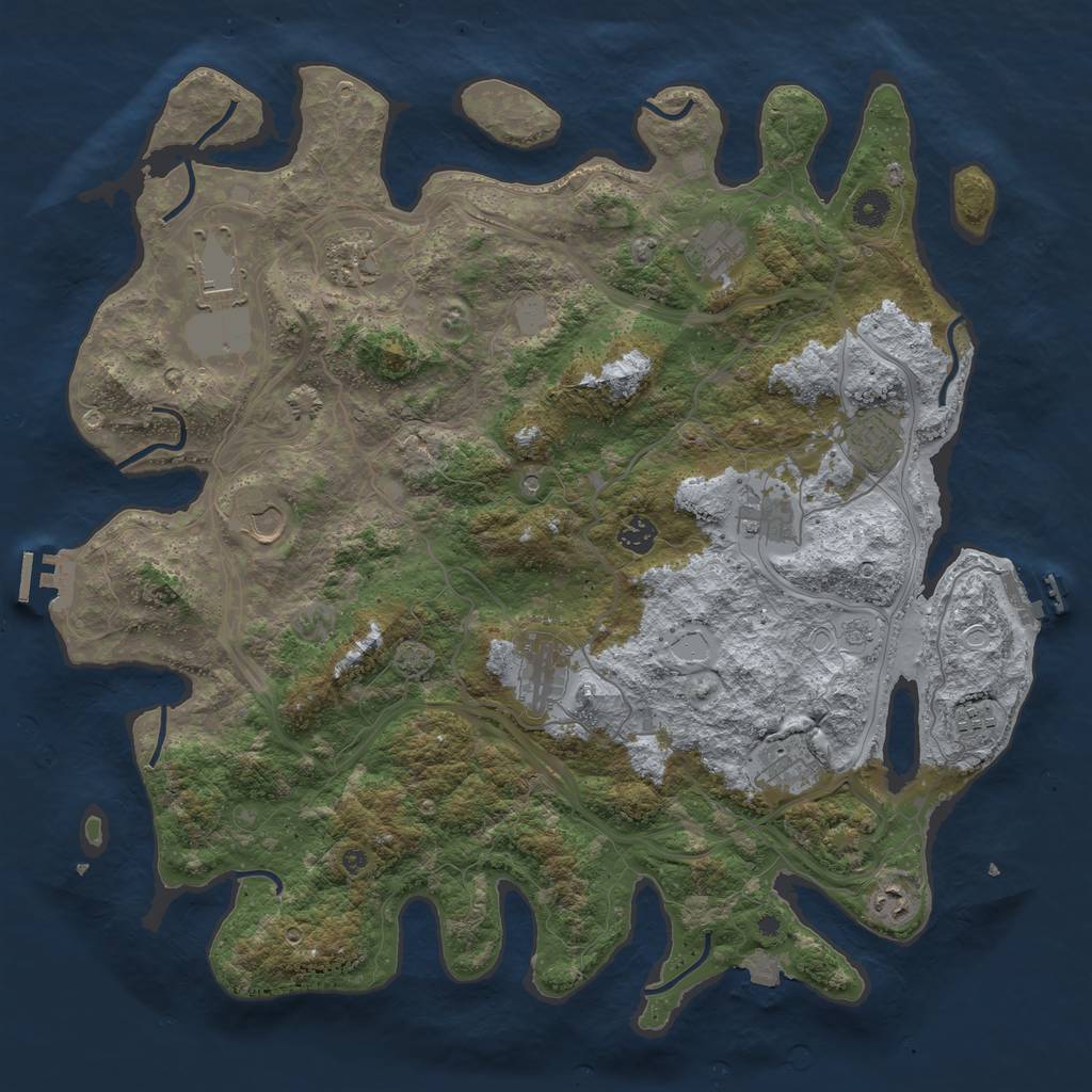 Rust Map: Procedural Map, Size: 4400, Seed: 12791, 19 Monuments