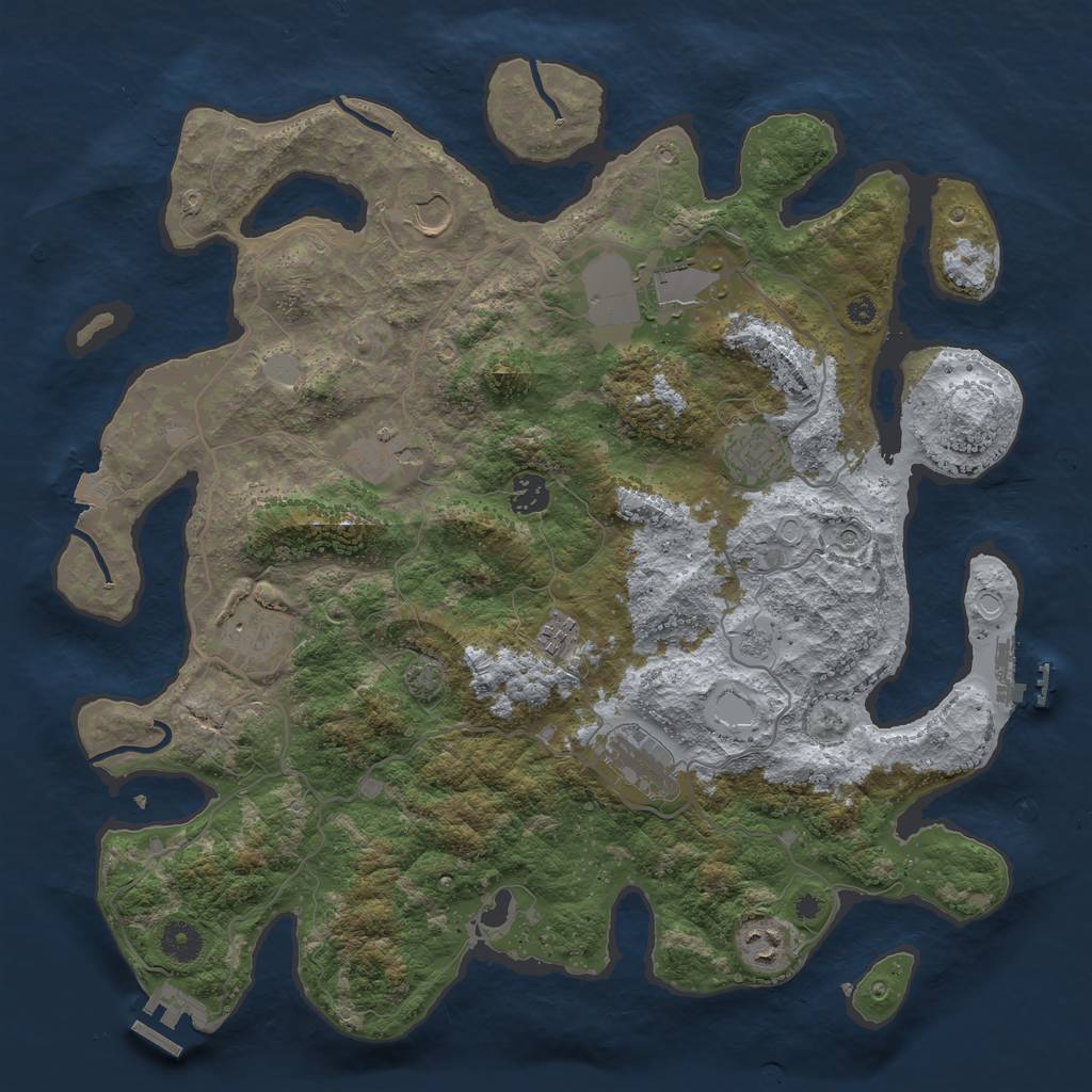 Rust Map: Procedural Map, Size: 4000, Seed: 1172334, 17 Monuments