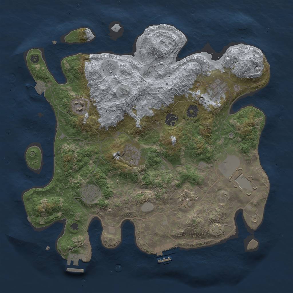 Rust Map: Procedural Map, Size: 3500, Seed: 2147483615, 15 Monuments