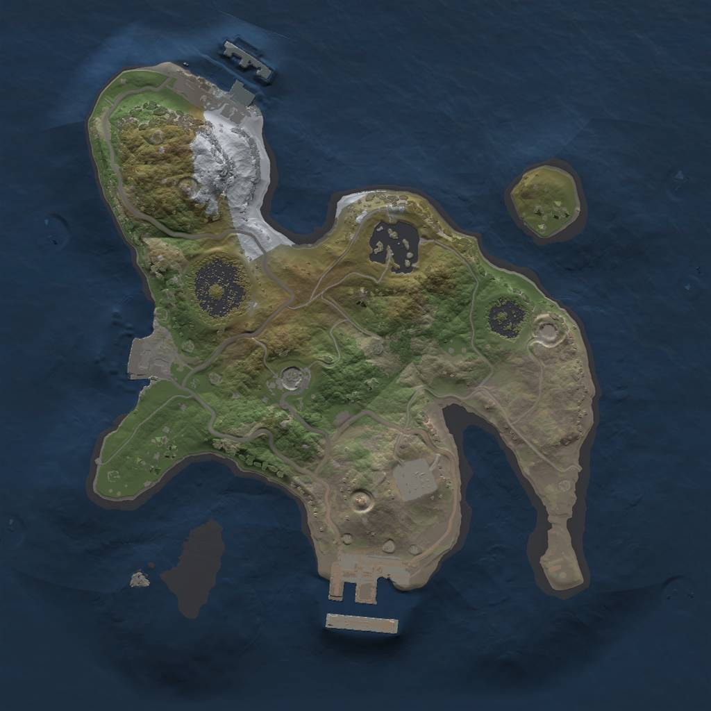 Rust Map: Procedural Map, Size: 2000, Seed: 518179080, 7 Monuments