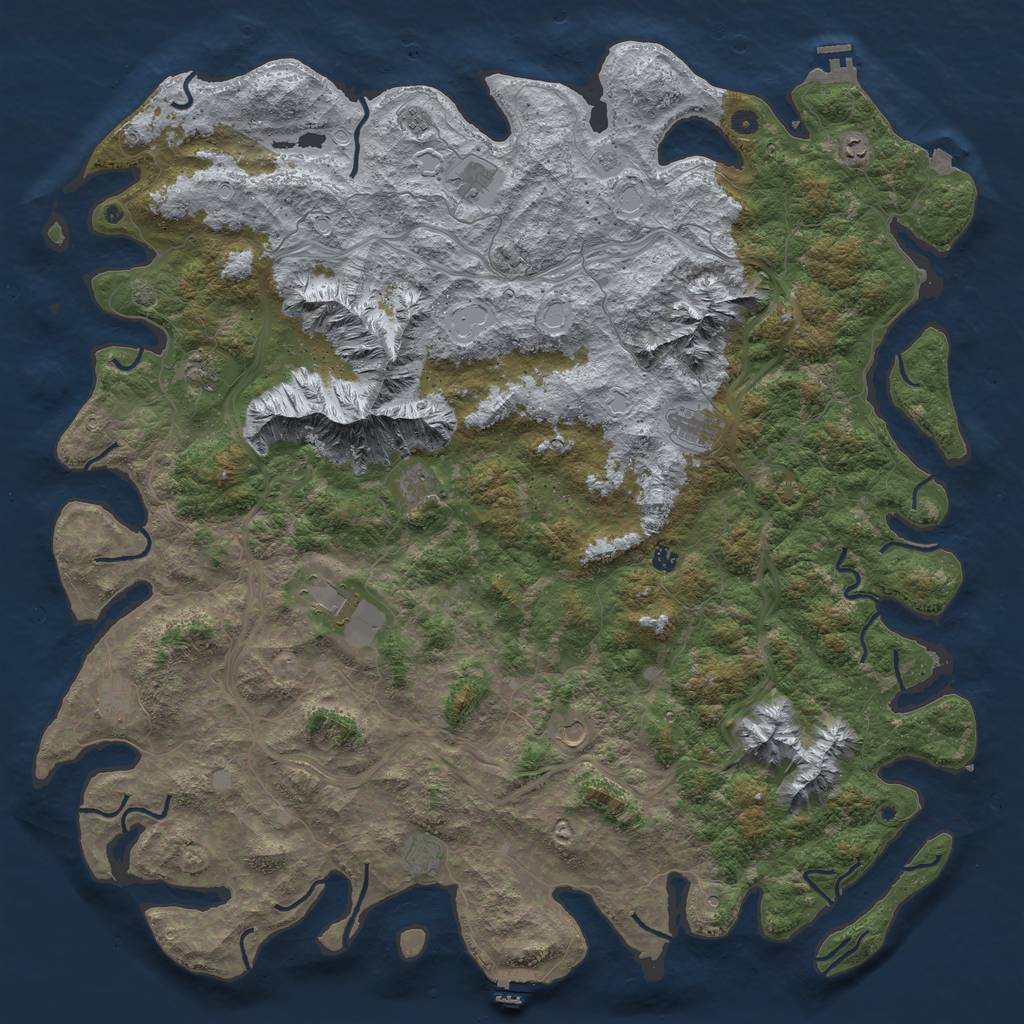 Rust Map: Procedural Map, Size: 6000, Seed: 3403, 19 Monuments