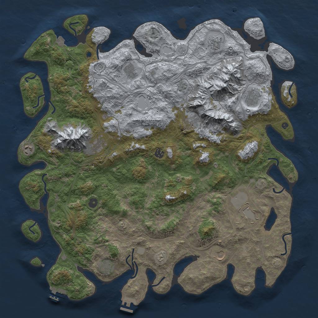 Rust Map: Procedural Map, Size: 5000, Seed: 1995415349, 19 Monuments