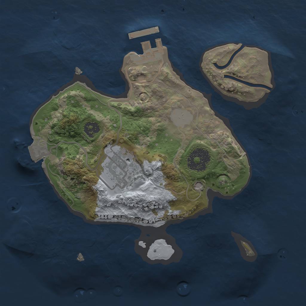 Rust Map: Procedural Map, Size: 2001, Seed: 1733176488, 5 Monuments