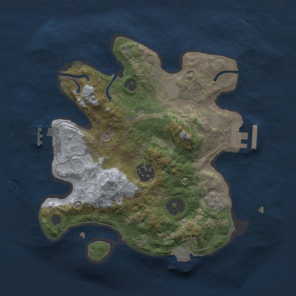 Rust Map: Procedural Map, Size: 2500, Seed: 4356, 8 Monuments